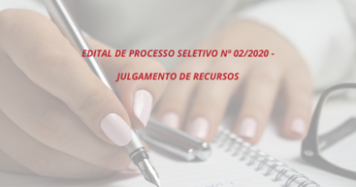 Processo Seletivo nº 02/2020 - Julgamento dos Recursos