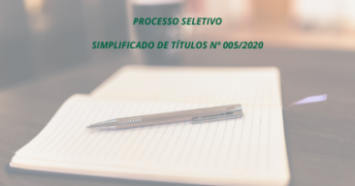 Edital de Processo Seletivo Simplificado de Títulos nº 005/2020 - Técnico de Enfermagem
